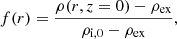 $$ \begin{aligned} f(r) = \frac{\rho (r,z=0)-\rho _{\rm {ex}}}{\rho _{\rm {i,0}}-\rho _{\rm {ex}}}, \end{aligned} $$