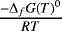 $\frac{-\Delta_f G(T)^0}{RT}$