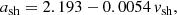 $$ \begin{aligned} a_{\rm sh} = 2.193-0.0054 \, { v}_{\rm sh}, \end{aligned} $$
