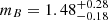 $ m_B = 1.48^{+0.28}_{-0.18} $
