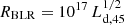$ R_{\mathrm{BLR}} = 10^{17}\,L_{\mathrm{d,45}}^{1/2} $