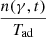 $ \frac{n(\gamma,t)}{T_{\mathrm{ad}}} $