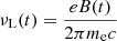 $ \nu_{\mathrm{L}}(t) = \frac{eB(t)}{2\pi m_{\mathrm{e}}c} $