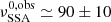 $ \nu^{0,\mathrm{obs}}_{\mathrm{SSA}} \simeq 90 \pm 10 $