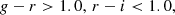 $$ \begin{aligned} {g}-r>1.0,\, r-i < 1.0 ,\end{aligned} $$