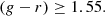 $$ \begin{aligned} ({g}-r)\ge 1.55 .\end{aligned} $$