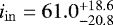 $i_{\mathrm{in}}=61.0^{+18.6}_{-20.8}$