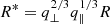$ R^*=q_\perp^{2/3}q_\parallel^{1/3}R $