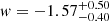 $ w=-1.57^{+0.50}_{-0.40} $