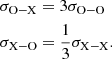 $$ \begin{aligned}&\sigma _{\rm O-X}=3\sigma _{\rm O-O} \nonumber \\&\sigma _{\rm X-O}=\dfrac{1}{3}\sigma _{\rm X-X}. \end{aligned} $$