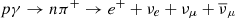 $ p\gamma\to n\pi^+ \to e^+ + \nu_e + \nu_\mu + \overline{\nu}_\mu $