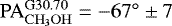 $\rm{PA}_{CH_3OH}^{G30.70}={-}67^{\circ}\pm7$