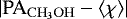 $|\rm{PA}_{\mathrm{CH_{3}OH}}-\langle\chi\rangle|$