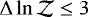 $\Delta \ln{\mathcal{Z}} \le 3$