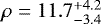 $\rho = 11.7^{+4.2}_{-3.4}$