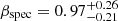 $ \beta_{\mathrm{spec}} = 0.97_{-0.21}^{+0.26} $
