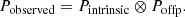$$ \begin{aligned} P_\mathrm{observed} = P_\mathrm{intrinsic} \otimes P_\mathrm{offp} . \end{aligned} $$
