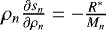 $\rho_n\frac{\partial s_n}{\partial \rho_n}=-\frac{R^*}{M_n}$