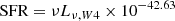 $$ \begin{aligned} {\mathrm{SFR} = \nu L_{\nu ,W4} \times 10^{-42.63}} \end{aligned} $$