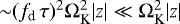 ${\sim} (f_{\textrm{d}}\, \tau)^2 \Omega_{\textrm{K}}^2 |z| \ll \Omega_{\textrm{K}}^2 |z|$