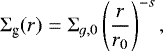 \begin{equation*}\Sigma_{\textrm{g}}(r) = \Sigma_{g,0} \left(\frac{r}{r_{0}} \right)^{-s}, \end{equation*}