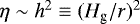 $\eta \sim h^2 \equiv (H_{\textrm{g}}/r)^2 $