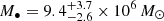 $ M_\bullet = 9.4^{+3.7}_{-2.6} \times 10^6\,M_\odot $