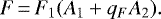 \begin{equation*}F\,{=}\,F_1(A_1 + q_F A_2).\end{equation*}