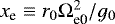 $x_{\textrm{e}} \equiv r_{0} \Omega_{\textrm{e0}}^{2}/g_{0}$