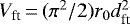 $V_{\textrm{ft}}\,{=}\,(\pi^{2}/2) r_{0} d_{\textrm{ft}}^{2}$