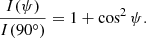 $$ \begin{aligned} \frac{I(\psi )}{I(90^\circ )} = 1+\cos ^2 \psi . \end{aligned} $$