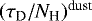 $(\tau_{\textrm{D}}/N_{\textrm{H}}){}^{\textrm{dust}}$