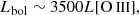 $$ \begin{aligned} L_{\rm bol} \sim 3500 L[{\text{O}}{\small {{\text{ III}}}}], \end{aligned} $$