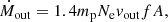 $$ \begin{aligned} \dot{M}_{\rm out} = 1.4m_{\rm p}N_{\rm e}{ v}_{\rm out}fA, \end{aligned} $$