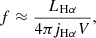 $$ \begin{aligned} f \approx \frac{L_{\rm H\alpha }}{4\pi j_{\rm H\alpha }V}, \end{aligned} $$