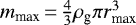 $\,m_{\textrm{max}}\,{=}\,\frac{4}{3}\rho_{\textrm{g}}\pi r_{\textrm{max}}^3$