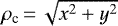 $\rho_{\textrm{c}}\,{=}\,\sqrt{x^2+y^2}$
