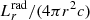 $ L_{r}^{\mathrm{rad}} /(4 \pi r^2 c) $