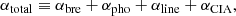 $$ \begin{aligned} { \alpha _{\rm total} \equiv \alpha _{\rm bre} + \alpha _{\rm pho} + \alpha _{\rm line} + \alpha _{\rm CIA}}, \end{aligned} $$