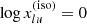 $ \log x_{lu}^\text{(iso)} = 0 $
