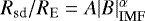 $R_{\textrm{sd}}/R_{\textrm{E}} = A |B|_{\textrm{IMF}}^{\alpha}$