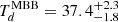 $ T^{\mathrm{MBB}}_{d}=37.4^{+2.3}_{-1.8} $