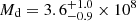 $ M_{\mathrm{d}}=3.6^{+1.0}_{-0.9}\times10^{8} $