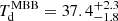 $ T^{\mathrm{MBB}}_{\mathrm{d}}=37.4^{+2.3}_{-1.8} $