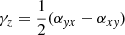 $ \gamma_z = \frac{1}{2}(\alpha_{\mathit{y}x}-\alpha_{x\mathit{y}}) $