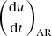 $ \left(\frac{\mathrm{d}u}{\mathrm{d}t}\right)_{\mathrm{AR}} $