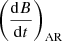 $ \left(\frac{\mathrm{d}B}{\mathrm{d}t}\right)_{\mathrm{AR}} $