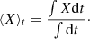 $$ \begin{aligned} \langle X \rangle _t =\frac{\int X \mathrm{d}t}{\int \mathrm{d}t}\cdot \end{aligned} $$