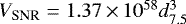 $V_{\textrm{SNR}} = 1.37 \,{\times}\, 10^{58}d^3_{7.5}$