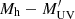 $ M_{\mathrm{h}}-M_{\mathrm{UV}}^\prime $